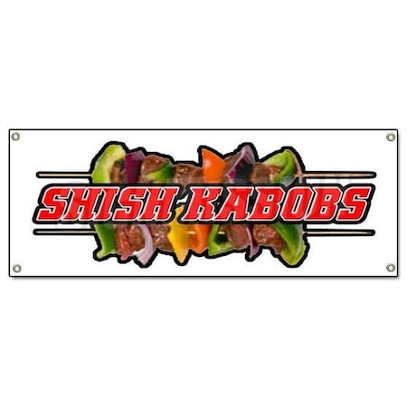 Signmission SHISH KABOBS BANNER SIGN kebab middle east eastern falafel lamb skewer B-Shish Kabobs